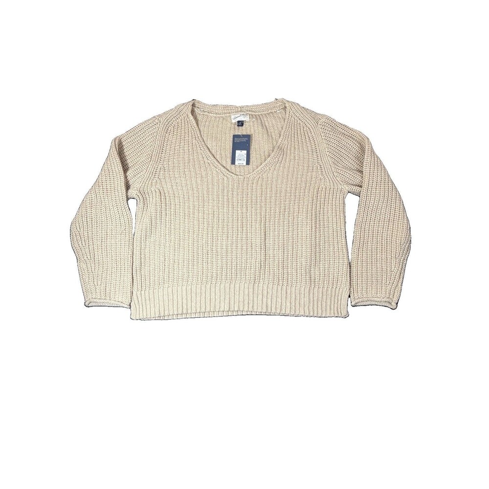 Universal Thread Women’s Oversized Cozy V Neck Sweater Oatmeal Size Medium NWT